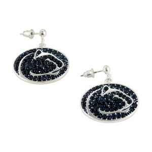 earrings Penn State Athletic Logo with crystals